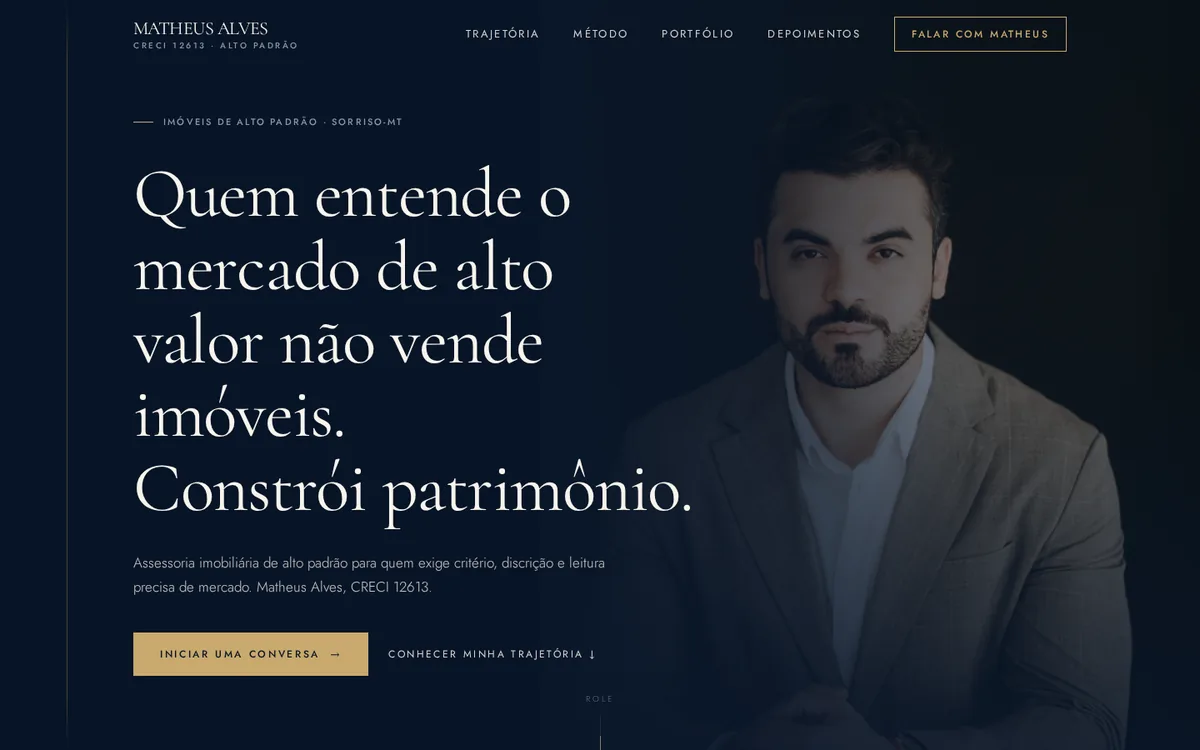 Site para Corretor de Imóveis criado pela Site Pronto