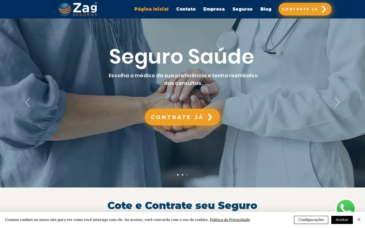 Site para Corretora de seguros criado pela Site Pronto